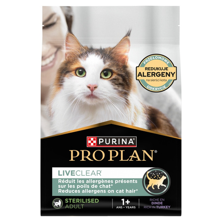 Purina Pro Plan LiveClear Sterilised Adult 2,8kg Sucha Karma z Indykiem Dla Kota Sterylizowanego