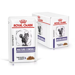 Royal Canin Veterinary Mature Consult 12x85g Mokra Karma W Sosie Dla Dorosłych Kotów Powyżej 7 Roku Życia