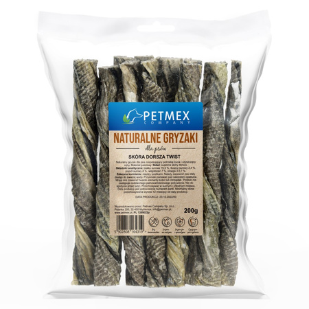 Petmex Skóra Dorsza Twist 200g Gryzak Przysmak Naturalny Dla Psa