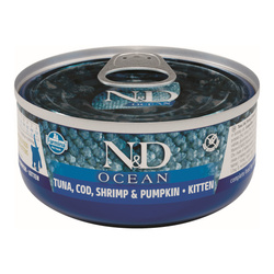 Farmina N&D Cat Ocean Tuna Cod Shrimp & Pumpkin Kitten 70g Mokra Karma Dla Kociąt Tuńczyk Dorsz Krewetka Dynia