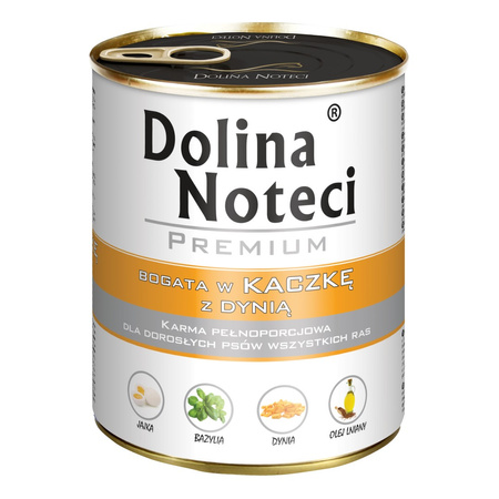 Dolina Noteci PREMIUM bogata w kaczkę z dynią puszka 800 g Mokra karma dla psa