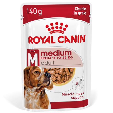 Royal Canin Medium Adult 10x140g Mokra Karma W Sosie Dla Psów Dorosłych Ras Średnich
