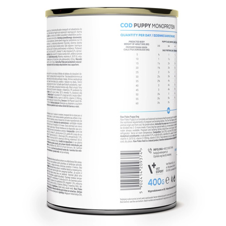 Raw Paleo Puppy Monoprotein 400g Mokra Karma Dla Szczeniąt z Dorszem