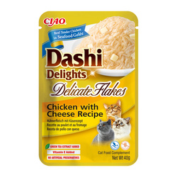 Inaba Cat Dashi Delights Delicate Flakes 40g Karma Uzupełniająca Dla Kota Z Kurczakiem I Serem