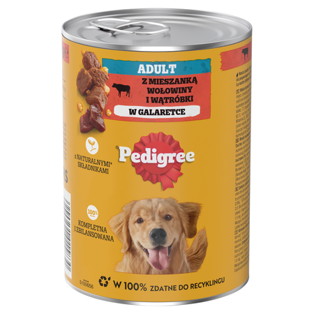 Pedigree Z Wołowiną I Wątróbką W Galaretce 48x400g Dla Dorosłych Psów Mokra Karma