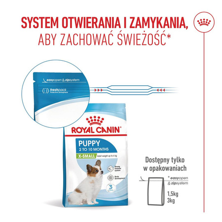 Royal Canin SHN X-Small Puppy 1,5kg Sucha Karma Dla Szczeniąt Ras Miniaturowych Od 2 Do 10 Miesiąca Życia