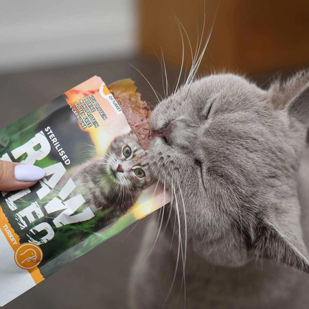 Vet Expert Raw Paleo Sterilised Turkey 100g Saszetka Karma Mokra z Indykiem Dla Kotów Sterylizowanych