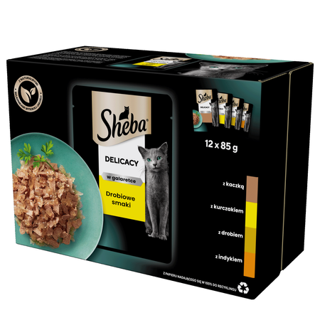 Sheba Delikatesse in Gelee Smaki Drobiowe 4 sztuki 12x85g