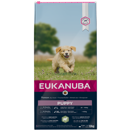 EUKANUBA Puppy z Jagnięciną i Ryżem 12kg Sucha Karma Dla Szczeniąt Dużych Ras