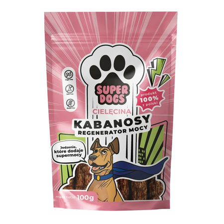 Uniszki Superdogs Regenerator Mocy Kabanosy 100g Przysmak Dla Psa Z Cielęciny