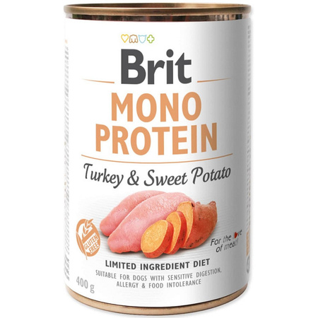 Brit Mono Protein 12x400g Mokra Karma dla Psów Indyk ze Słodkimi Ziemniakami