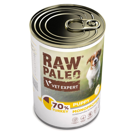 Vet Expert Raw Paleo Puppy Monoprotein Turkey 400g Mokra Karma Dla Szczeniąt z Indykiem