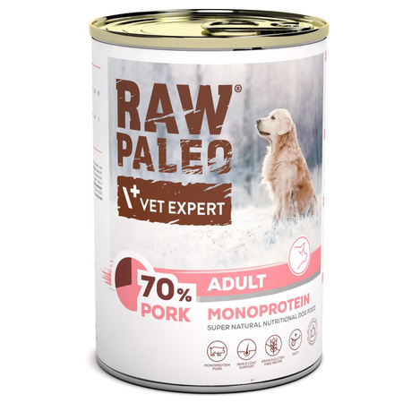 Raw Paleo Adult Monoprotein 400g Mokra Karma Dla Psa z Wieprzowiną