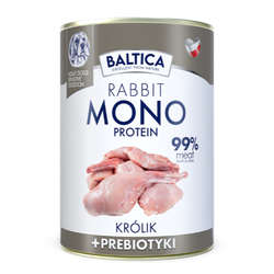 Baltica Monoprotein Królik Prebiotyki 400g Hipoalergiczna Bezzbożowa Mokra Karma Dla Psa