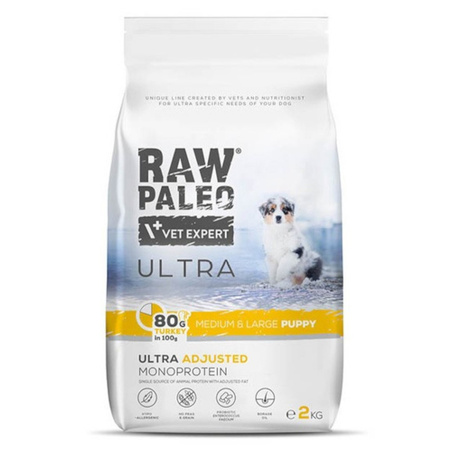 Raw Paleo Ultra Turkey Medium & Large Puppy 2kg Monoproteinowa Sucha Karma Z Indykiem Dla Szczeniąt