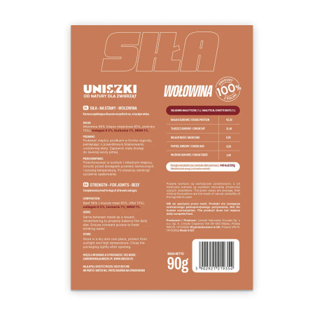 Uniszki Functional Siła 90g Naturalny Przysmak Dla Psa z Wołowiną Stawy Mobilność