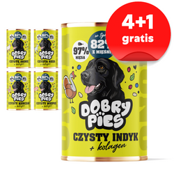 Dobry Pies 5x400g Mix Smaków z Kolagenem 4+1 GRATIS