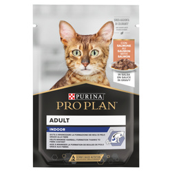 Purina Pro Plan Adult Indoor 85g Mokra Karma Dla Kotów Niewychodzących z Łososiem w Sosie