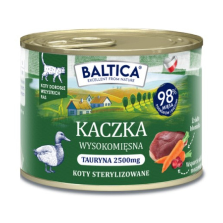 Baltica Smaki Regionów Kaczka 185g Bezzbożowa Mokra Karma Dla Kotów Sterylizowanych