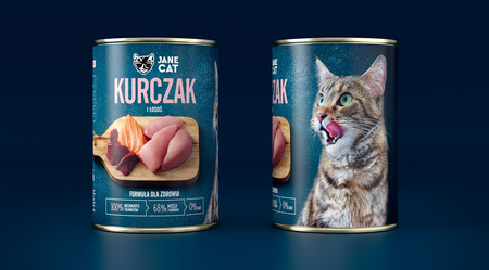 Jane Cat ADULT KURCZAK ŁOSOŚ 400g mokra karma dla kotów bez zbóż