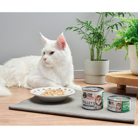 John Dog for Cats Mokra Karma Dla Kociąt Filety Z Kurczaka I Łososia 70g