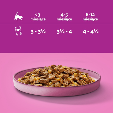 WHISKAS Junior Saszetki 48 x 85g Drobiowe Frykasy Mokra Karma Dla Kociąt w Galaretce Kawałki z Kurczakiem Indykiem Drobiem Kaczką