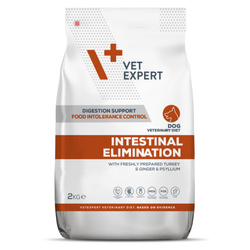 Vet Expert Intestinal Elimination 2kg Sucha Karma Weterynaryjna z Indykiem Dla Psów z Zaburzeniami Trawienia