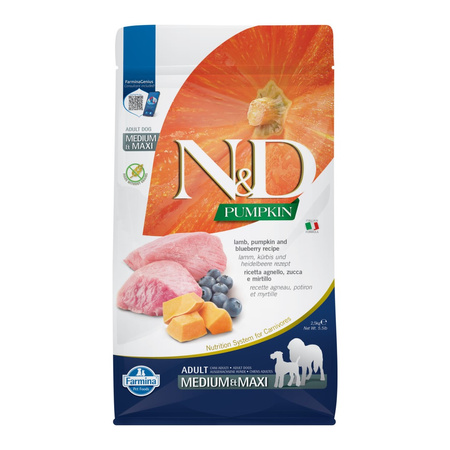 N&D GF Pumpkin Lamb Blueberry Adult Medium Maxi 2,5 KG
