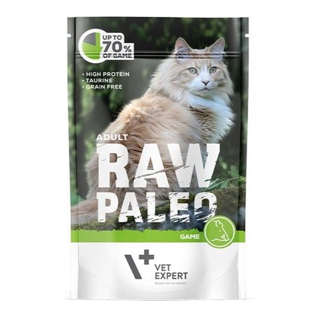 Vet Expert Raw Paleo Adult Game 100g Saszetka Karma Mokra z Dziczyzną Dla Kota