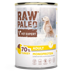 Vet Expert Raw Paleo Adult Monoprotein 400g Mokra Karma Dla Psa z Indykiem