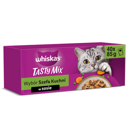 Whiskas Tasty Mix Adult 40x85g Mokra Karma Dla Kota Wybór Szefa Kuchni W Sosie