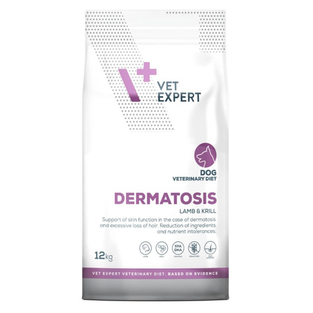 VetExpert Veterinary Diet Dermatosis Lamb & Krill 12kg Sucha Karma Weterynaryjna Dla Psów z Zaburzeniami Dermatologicznymi
