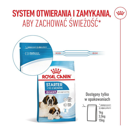 Royal Canin Giant Starter Mother & Babydog 15kg Karma Sucha Dla Suk W Czasie Ciąży Laktacji I Szczeniąt Ras Olbrzymich