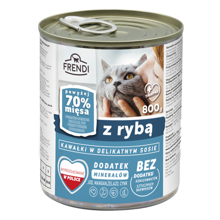 Frendi Kawałki z Rybą w Sosie 800g Mokra Karma Dla Dorosłych Kotów Wszystkich Ras