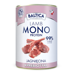 Baltica Monoprotein Jagnięcina Prebiotyki 400g Hipoalergiczna Bezzbożowa Mokra Karma Dla Psa
