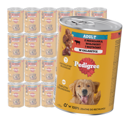 Pedigree Z Wołowiną I Wątróbką W Galaretce 24x400g Dla Dorosłych Psów Mokra Karma