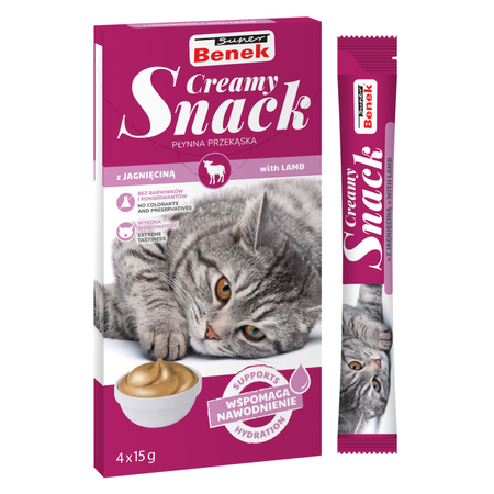 Super Benek Creamy Snack 12x15g Płynna Przekąska Dla Kotów Zestaw Smaków