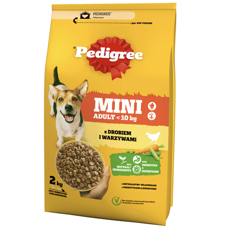 PEDIGREE Adult Mini 6x2kg Z Drobiem I Warzywami Sucha Karma Pełnoporcjowa Dla Dorosłych Psów Małych Ras