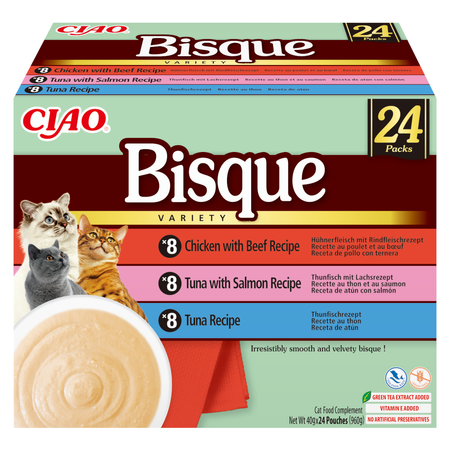 Inaba Cat Ciao Bisque 48x40g Uzupełniająca Karma Dla Kota Zupa Krem Mix Smaków