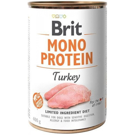 Brit Mono Protein 12x400g Mokra Karma dla Psów z Indykiem