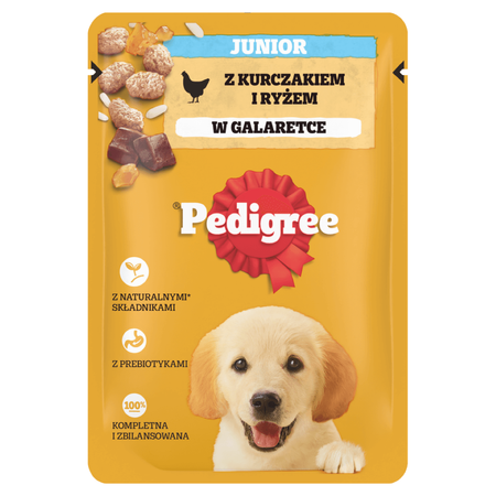 Pedigree Junior Saszetka 24x100g Mokra Karma Dla Psa Kawałki Bogate W Kurczaka W Galaretce