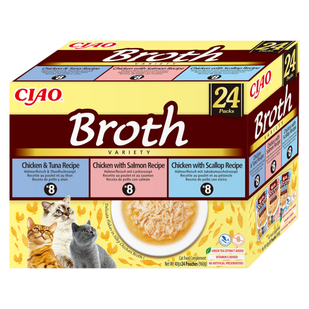 Inaba Cat Ciao Broth 48x40g Uzupełniająca Karma Dla Kota Bulion Mix Smaków