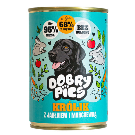 Dobry Pies 400g Mokra Karma Dla Dorosłych Psów Wszystkich Ras Z Królikiem Jabłkiem I Marchewką