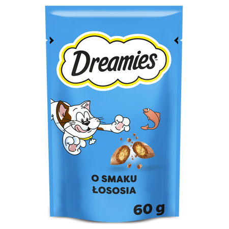DREAMIES Variety Snack Box – karma uzupełniająca dla kotów (z kurczakiem, z serem i o smaku łososia) - 720g - 12x60