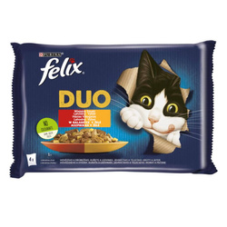 Purina Felix Fantastic Duo Mokra Karma Dla Kota 320g (4x85g) Wiejskie Smaki W Galaretce
