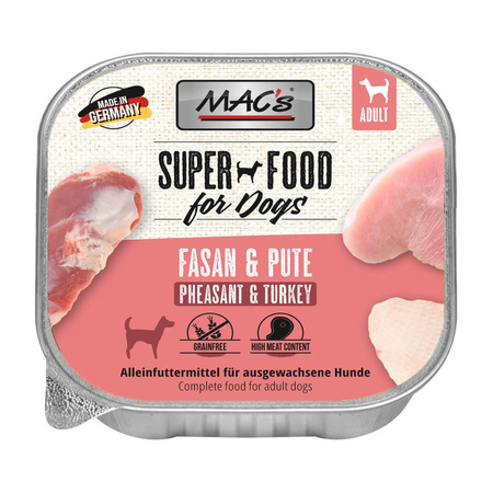 MAC's Dog Bezzbożowa Mokra Karma Dla Psa Tacka 150g Bażant z Indykiem