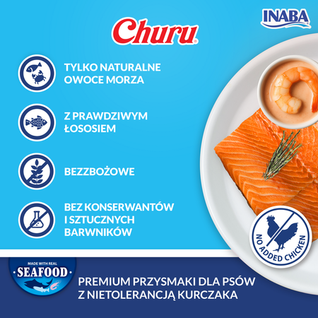 Inaba Dog Churu Przysmak Pasta Dla Psa 4x14g Łosoś z Krewetką