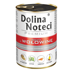 Dolina Noteci PREMIUM bogata w wołowinę puszka 400 g Mokra karma dla psa