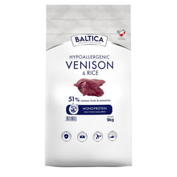 Baltica Adult Dziczyzna z Ryżem XS/S 9kg Hipoalergiczna Sucha Karma Dla Psów Miniaturowych i Małych Ras