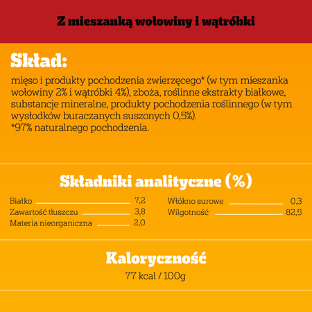 Pedigree Z Wołowiną I Wątróbką W Galaretce 24x400g Dla Dorosłych Psów Mokra Karma